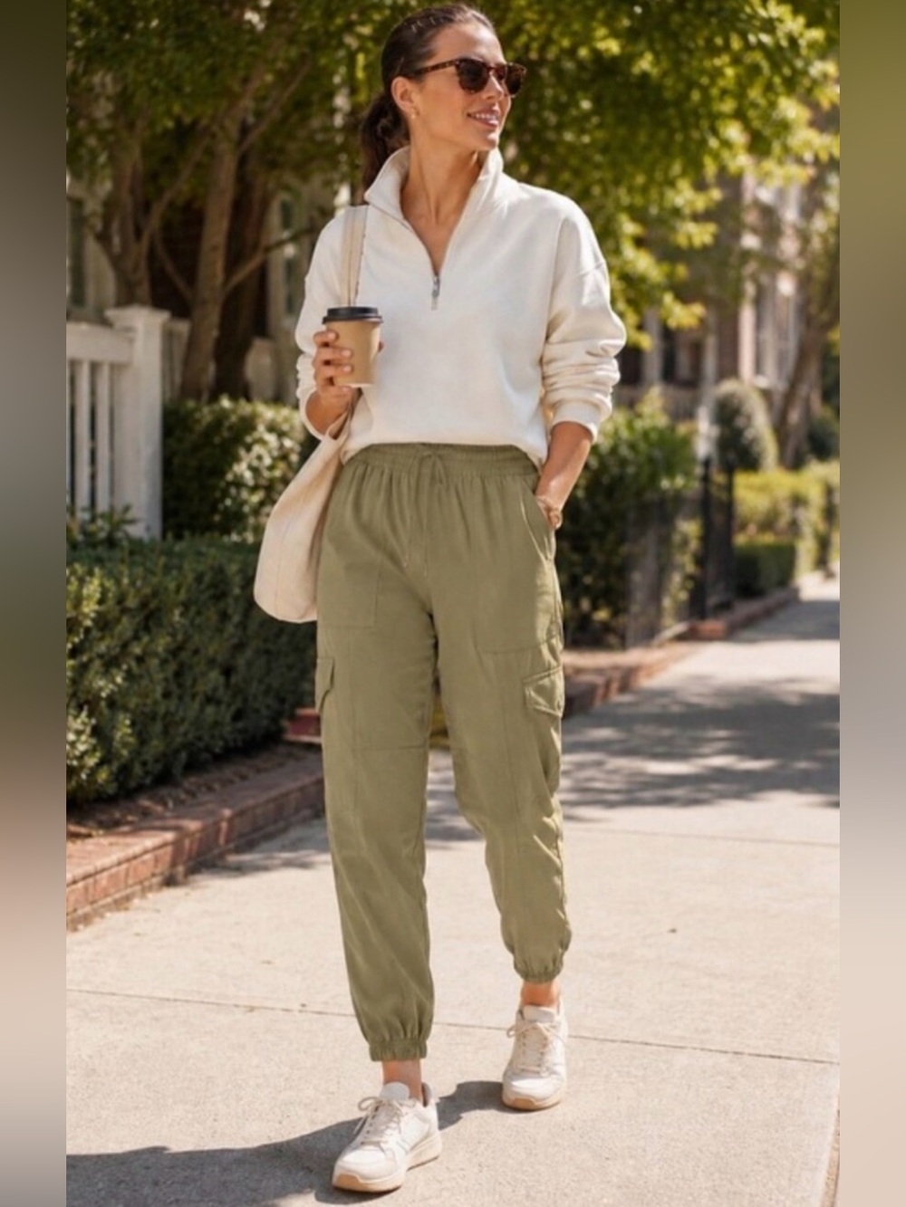 Spanx Out of Office Cargo Joggers Pants
Olive Sage Green Size Large Tall